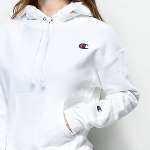 CHAMPION REVERSE WEAVE WHITE HOODIE